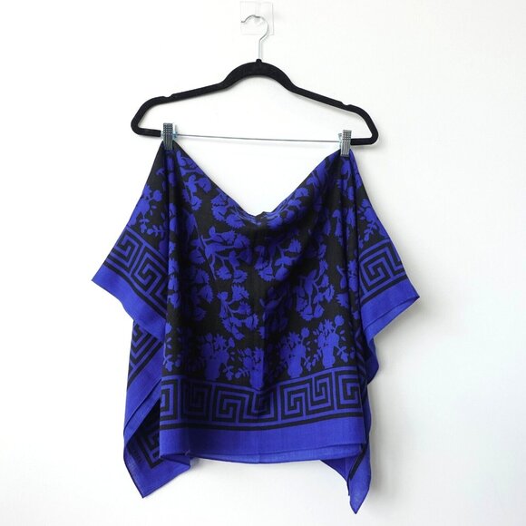 Sonia Rykiel Scarf Bandana Foulards Luxury Blue Artist Square Floral Art JAPAN
